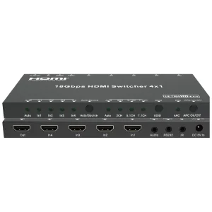 4×1 4K60 HDMI Switcher with ARC and Audio Breakout