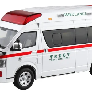 Aoshima 1/32 Toyota Himedic Ambulance Snap Kit Color-Coded Model