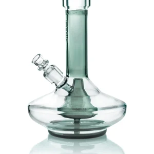 GRAV SMALL WIDE BASE WATER PIPE - SMOKE WITH CLEAR ACCENTS