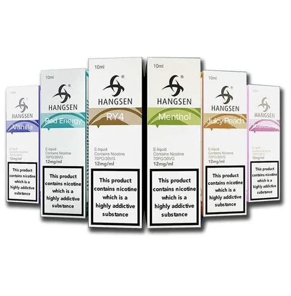 Hangsen 10ml e Liquid e Juice Refill Vape 3mg 6mg 12mg 18mg - Pack of 20x New Flavors
