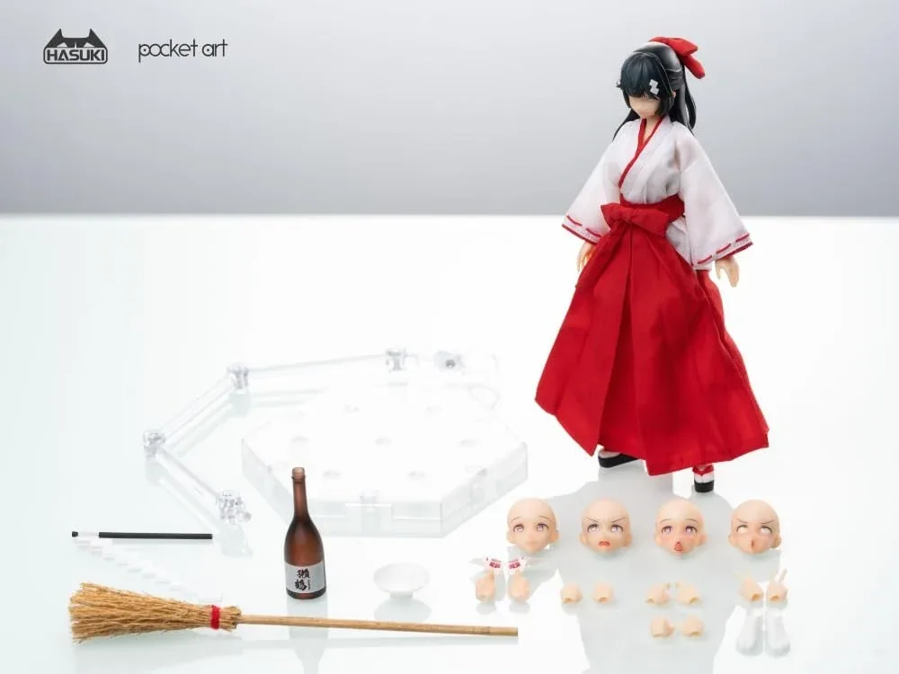 Hasuki Pocket Art Pa005 Exorcism Shrine Maiden Tsubaki Figurine 1/12 Scale - Image 2