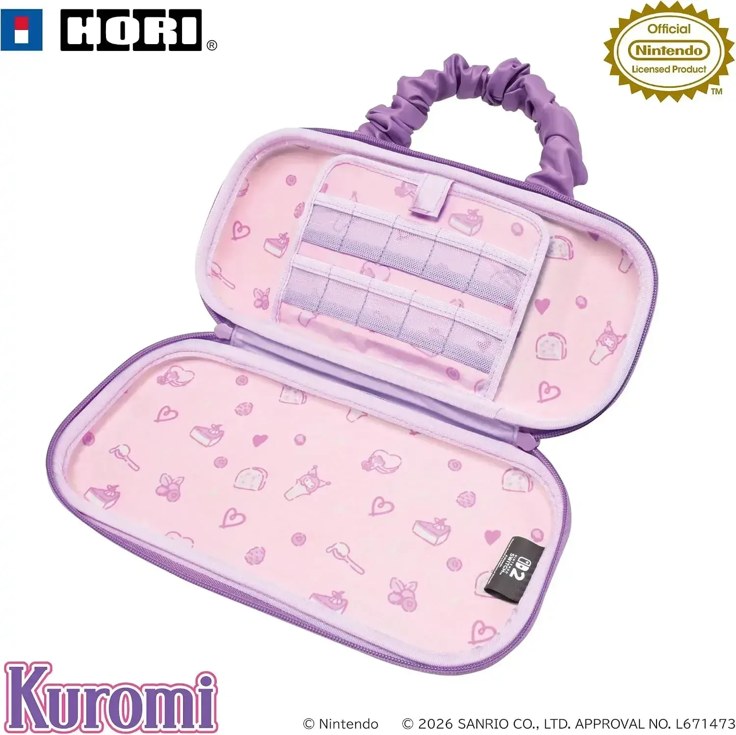 Hori Kuromi Hybrid Nintendo Switch 2 Pouch, 10 Game Card Case - Image 2
