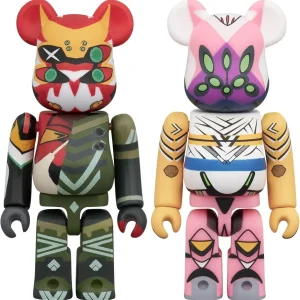 Medicom Toy BEARBRICK Evangelion Figure Display Pair, 100 Percent