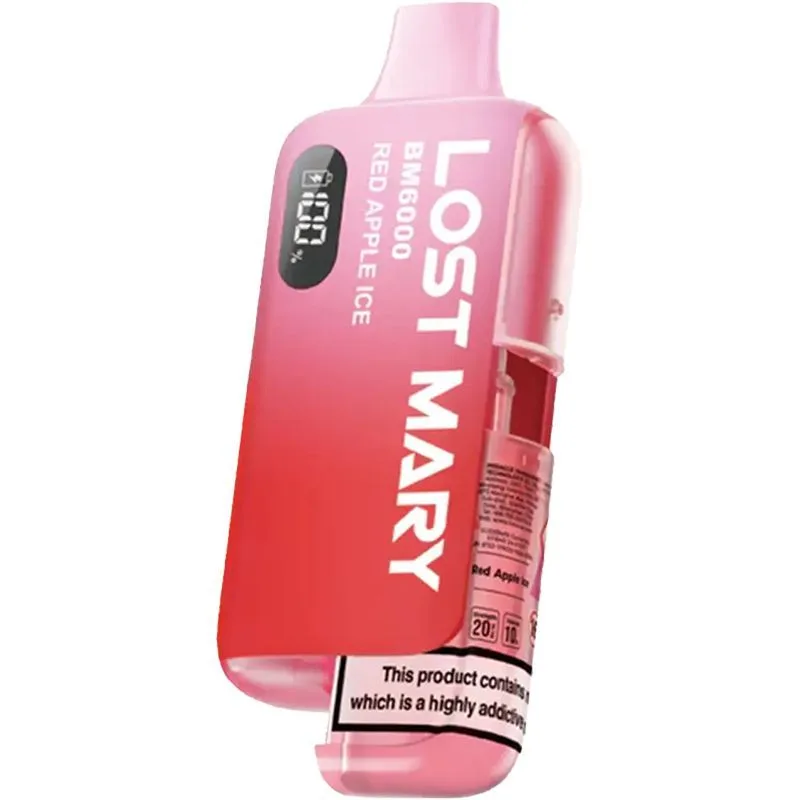 Red apple ice Lost Mary BM6000 pod vape kit 12ml