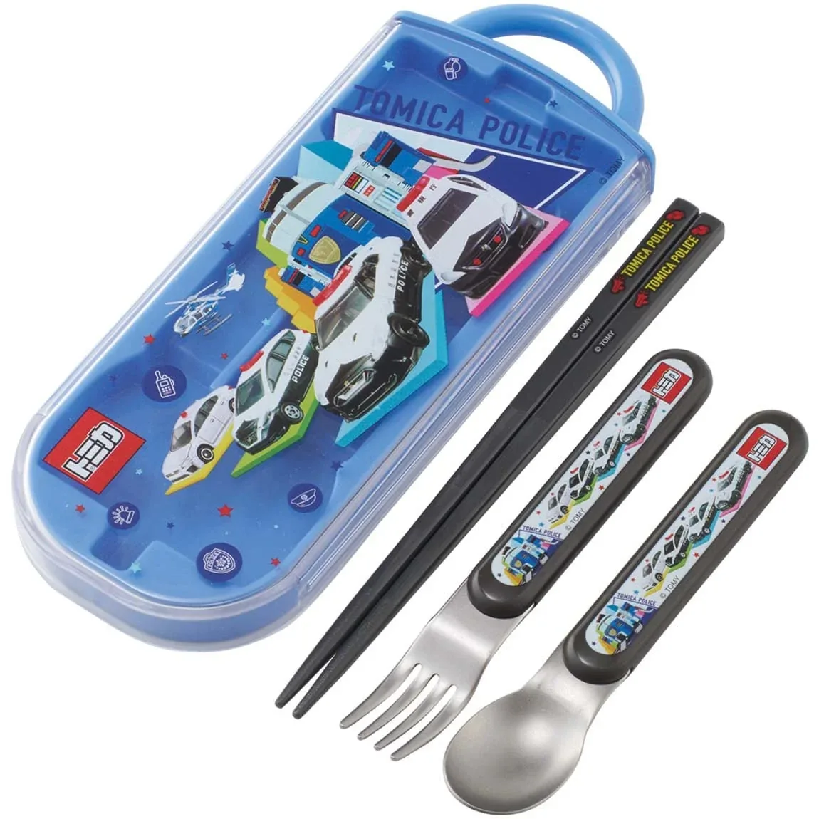 Skater Kids Antibacterial Lunch Set Tomica 22 Fork Spoon Chopsticks Japan Made