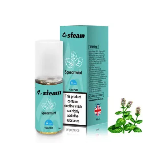Spearmint A-Steam 10ml Premium Vape Juice - Pack of 10 Bottles