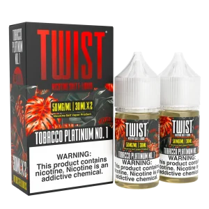 TWIST Nicotine Salt E-Liquid – Tobacco Platinum No.1 – 60ML E-Liquid (Twin 30ML Pack)