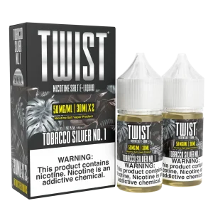 TWIST Nicotine Salt E-Liquid – Tobacco Silver No.1 – 60ML E-Liquid (Twin 30ML Pack)