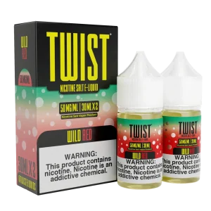 TWIST Nicotine Salt E-Liquid – Wild Red – 60ML E-Liquid (Twin 30ML Pack)