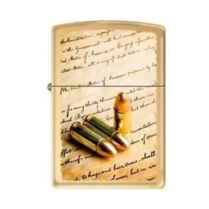 Zippo Lighter - 2nd Amendment High Polish Brass