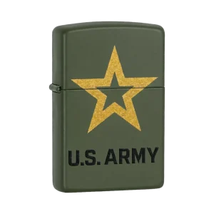 Zippo Lighter - Green Matte US Army Logo