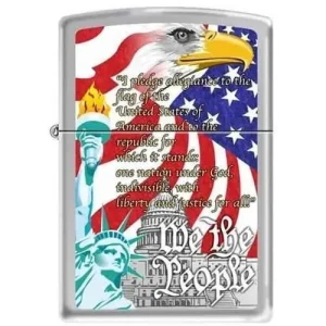 Zippo Lighter - We the People Brushed Chrome